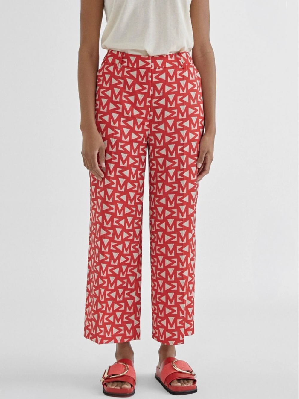 Lola Casademunt by MAITE Geometric Wide-Leg Pants. Size S